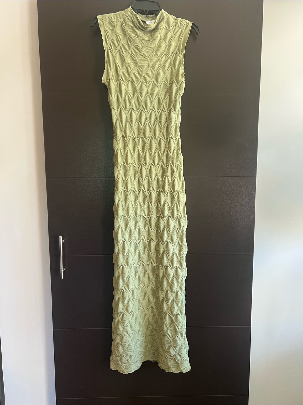Vila Sleeveless Textured Maxi Dress in Light Green